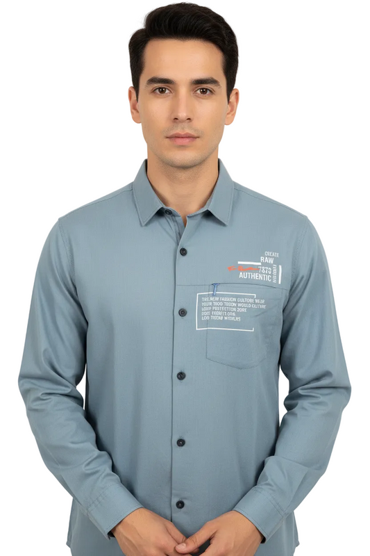 Steel Blue Casual Shirt