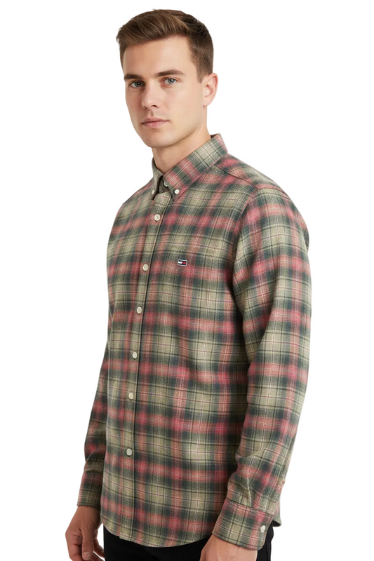 Tommy Hilfiger Colorblock Plaid Check Shirt - Front 45 Left