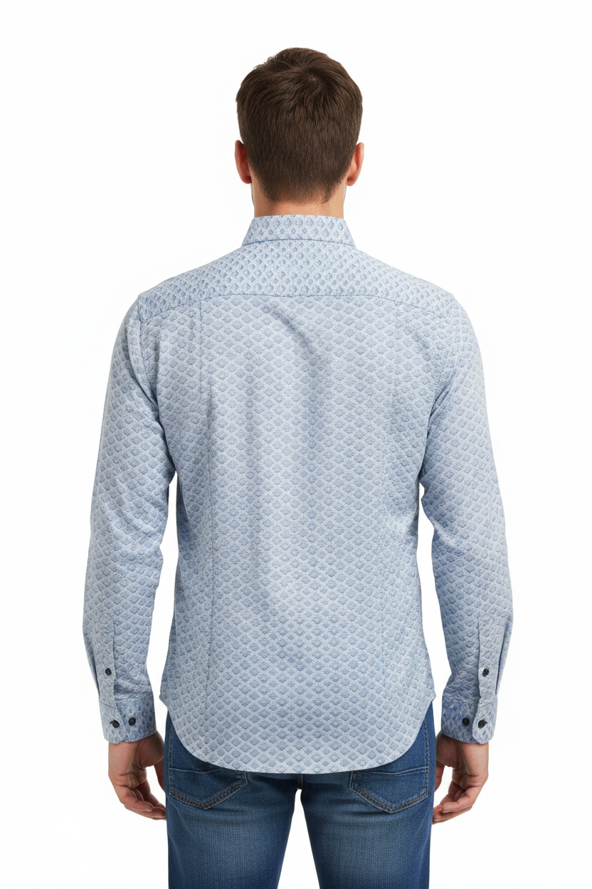 Back view - Geometric Diamond Print Shirt