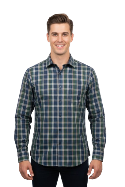 Check Shirt White Background