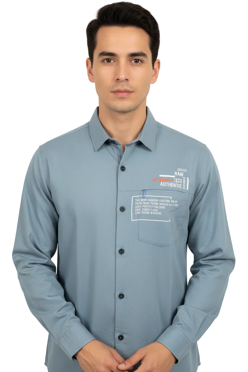 Steel Blue Casual Shirt