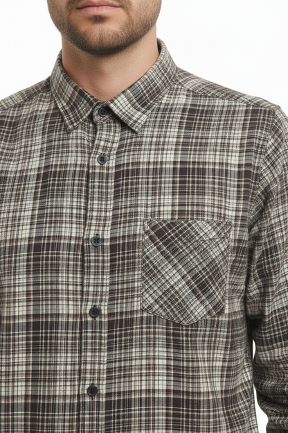 Brown & Beige Checked Shirt