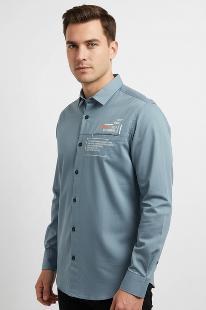 Steel Blue Casual Shirt
