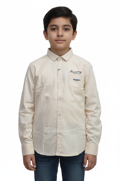 Cream Kids Shirt - Front View