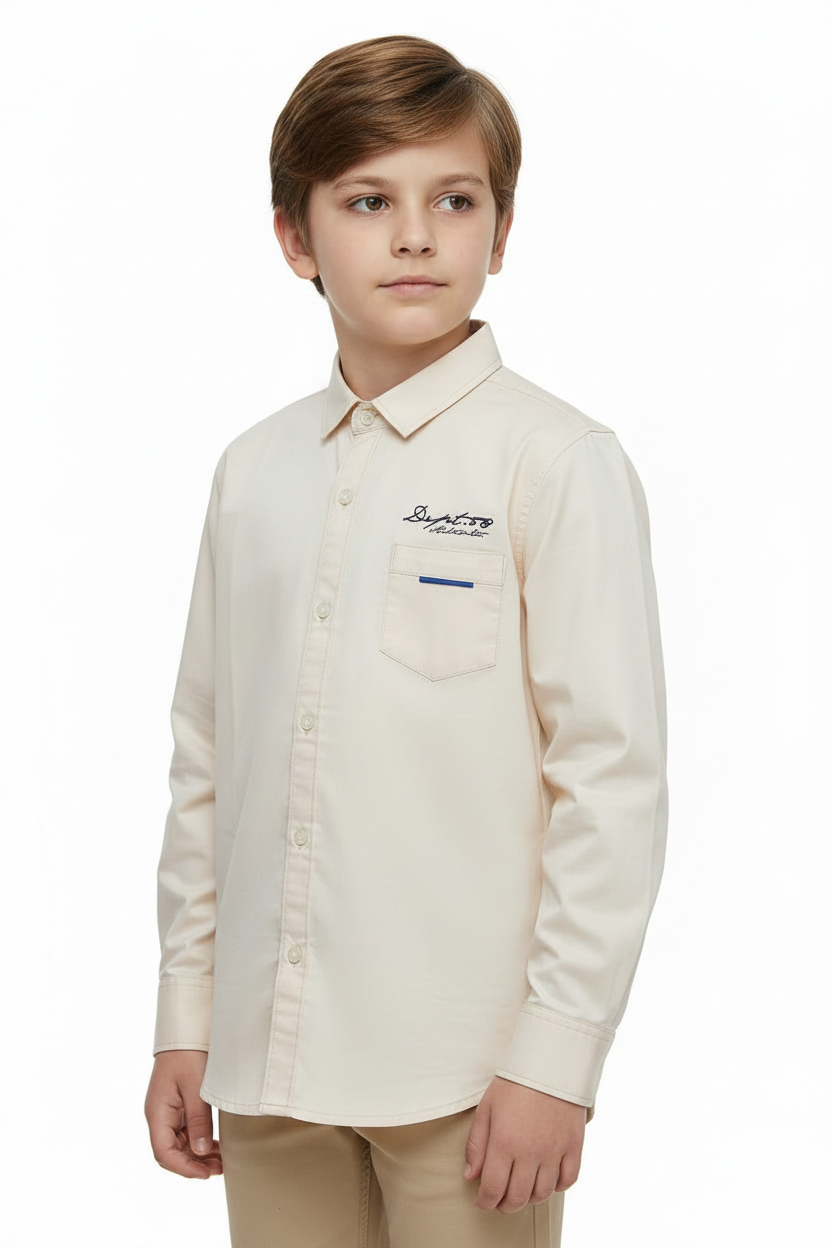 Cream Shirt - Front 45° Right Fixed