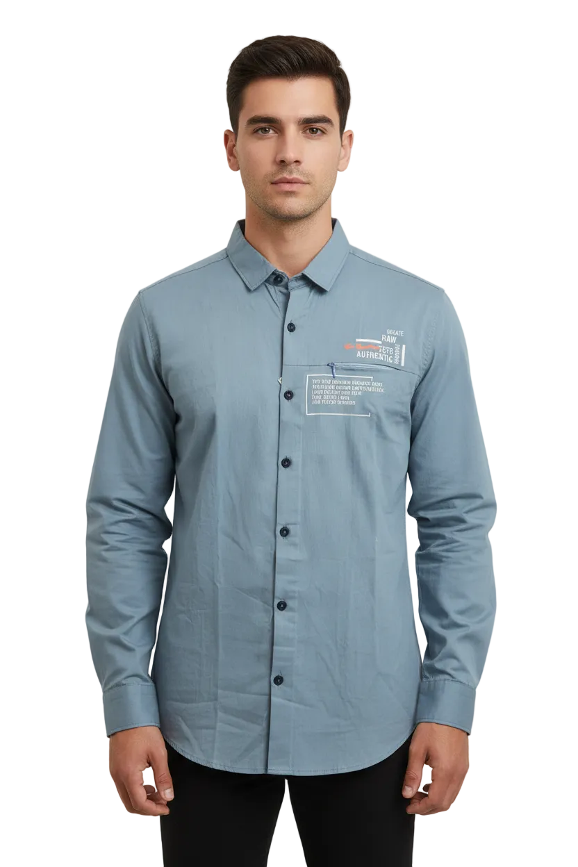 Steel Blue Casual Shirt
