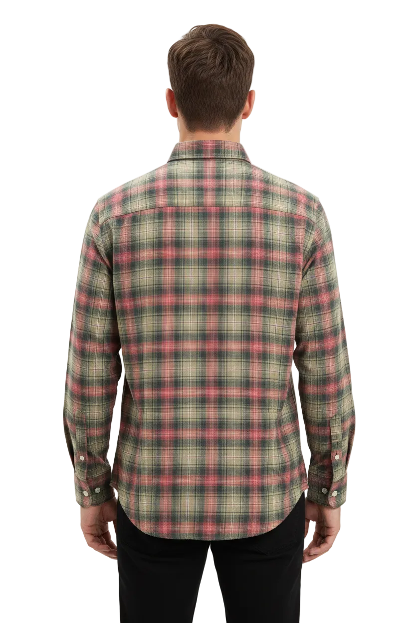 Tommy Hilfiger Colorblock Plaid Check Shirt - Back View