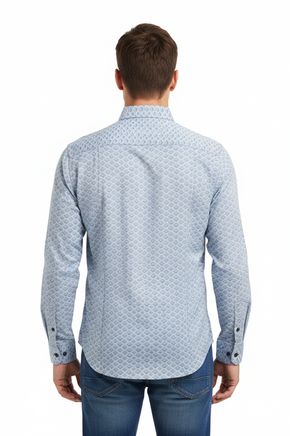 Back view - Geometric Diamond Print Shirt