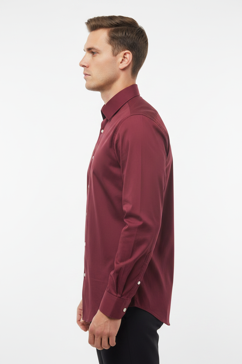 Side profile - U.S. Polo Assn. Burgundy Shirt