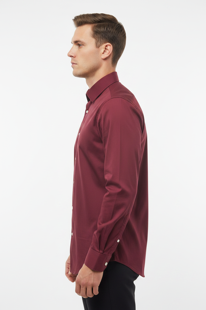 Side profile - U.S. Polo Assn. Burgundy Shirt