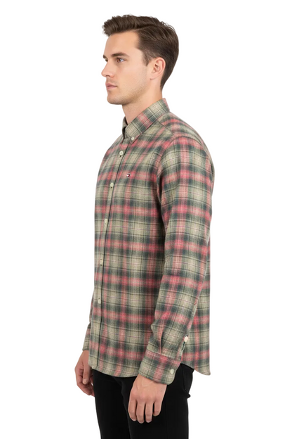 Tommy Hilfiger Colorblock Plaid Check Shirt - Side Profile