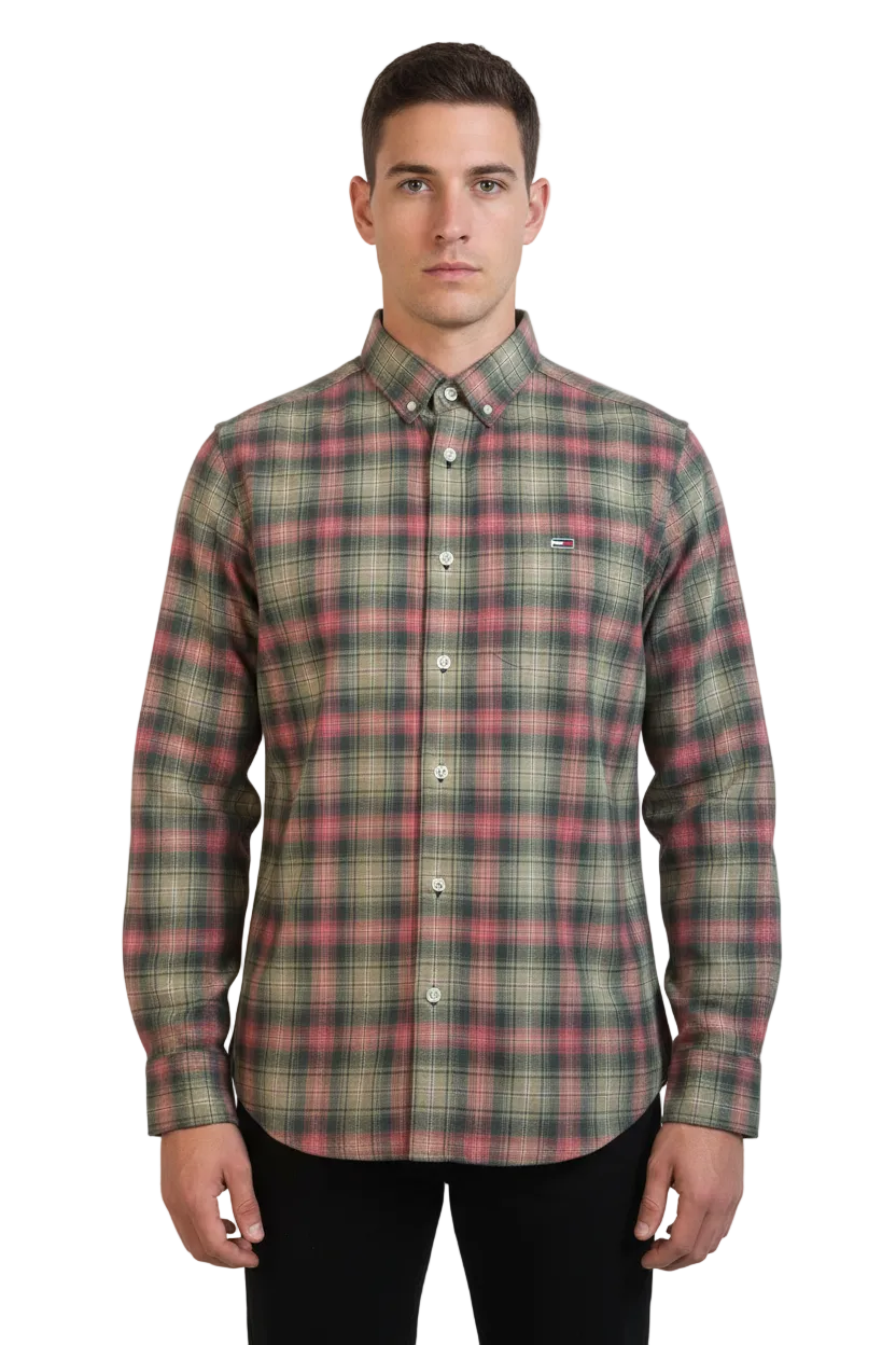 Tommy Hilfiger Colorblock Plaid Check Shirt - Front View
