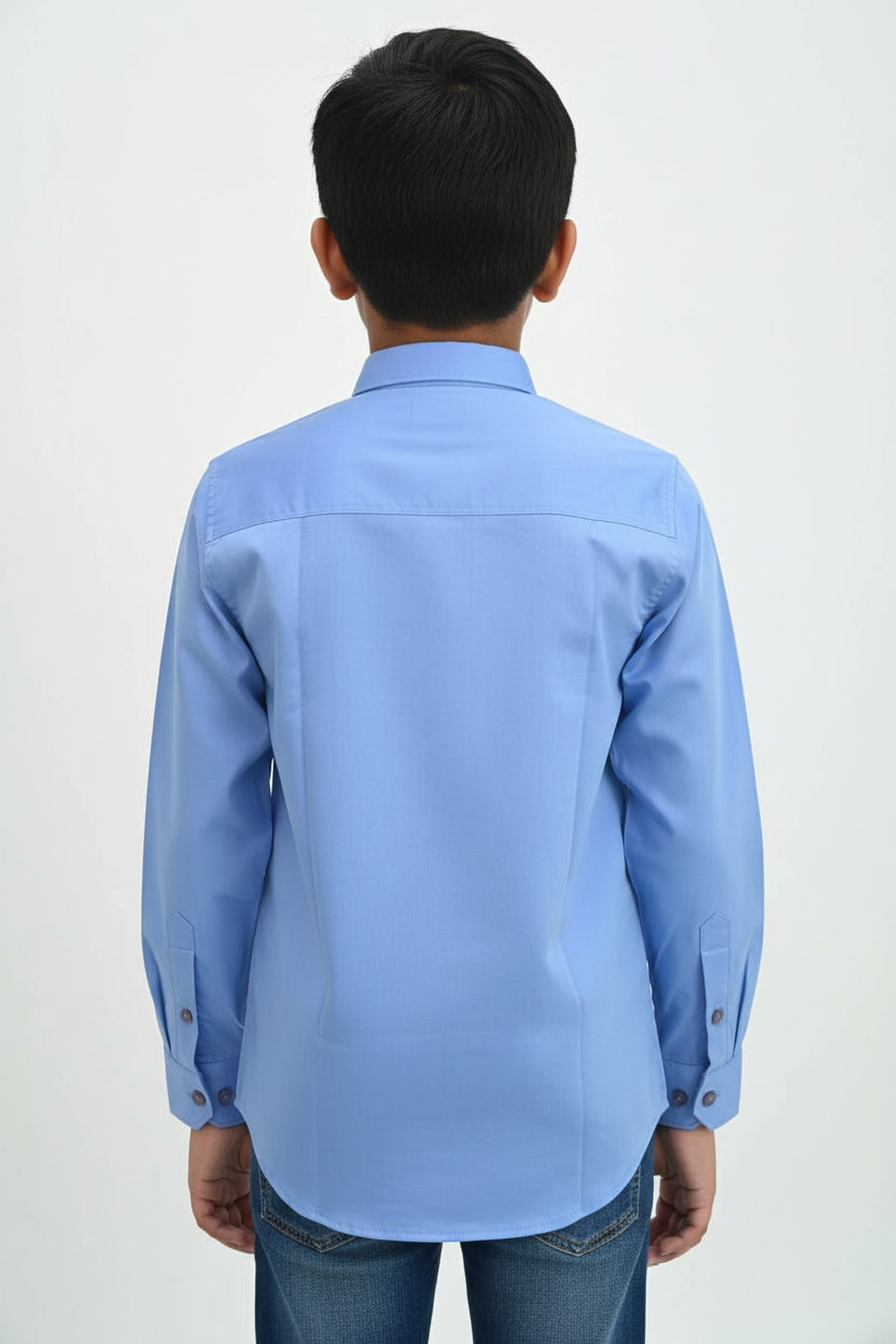 Sky Blue Kids Shirt - Back View