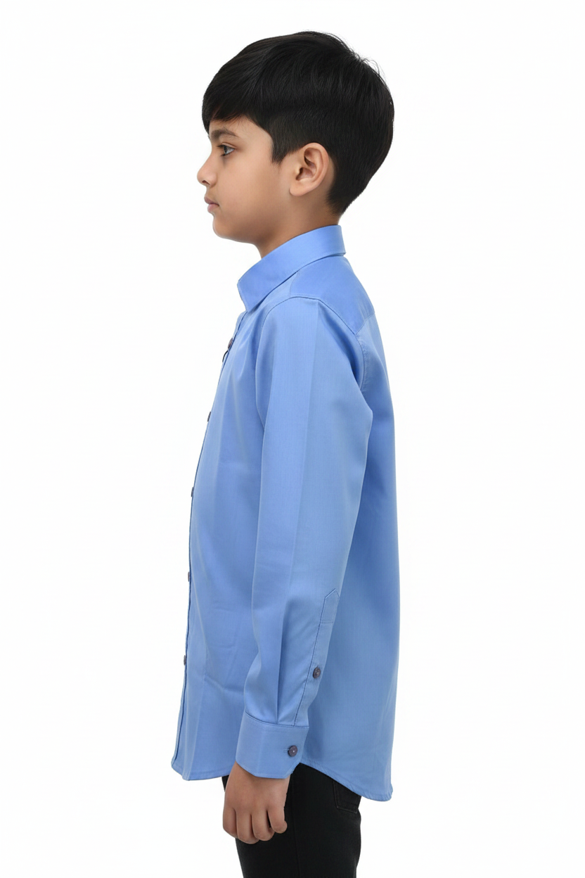 Sky Blue Kids Shirt - Left Side Profile