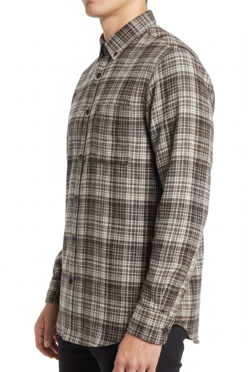 Brown & Beige Checked Shirt